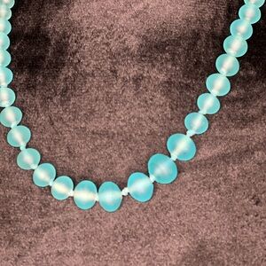 Elegant Blue Glass Beaded Necklace
